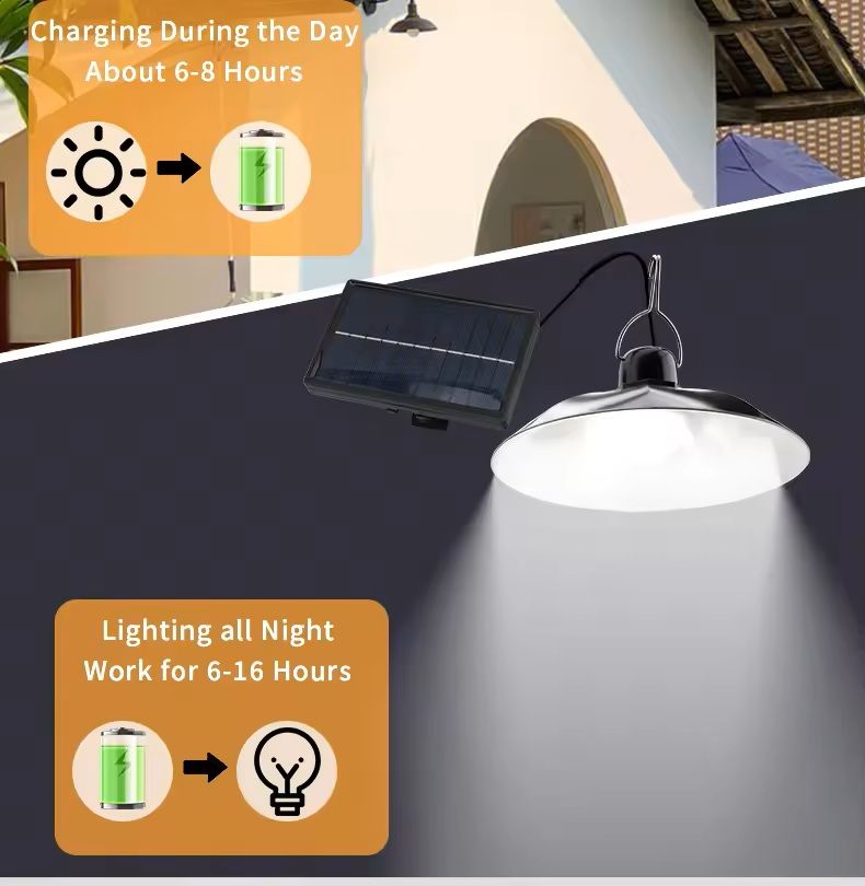 Solar Pendant Light Outdoor with Remote – Single or Double Head LED Hanging Lamp for Patio, Garden, or Camping