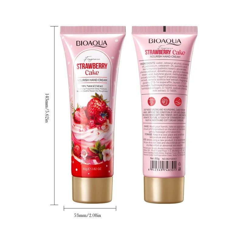 Strawberry Cake Nourishing Hand Cream – Deep Hydration & Anti-Chapping Therapy