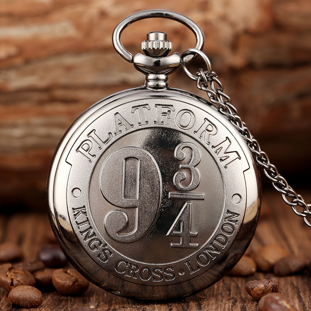 Large Quartz Pocket Watch, Trendy Bronze Retro Flip Watch