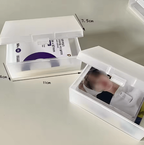 SKYSONIC Frosted Transparent Storage Box for Cards and Stationery