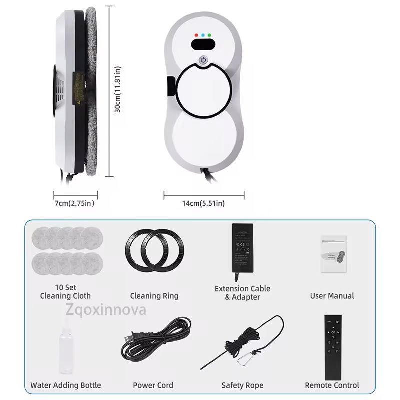 Robot Window Washer Smart Glass Cleaning Vacuum with UPS Power