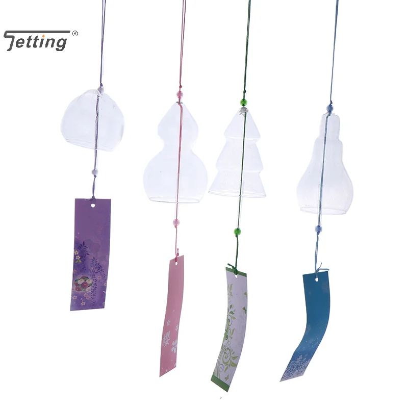 Transparent Glass Wind Chimes Hanging Decor for Garden and Home