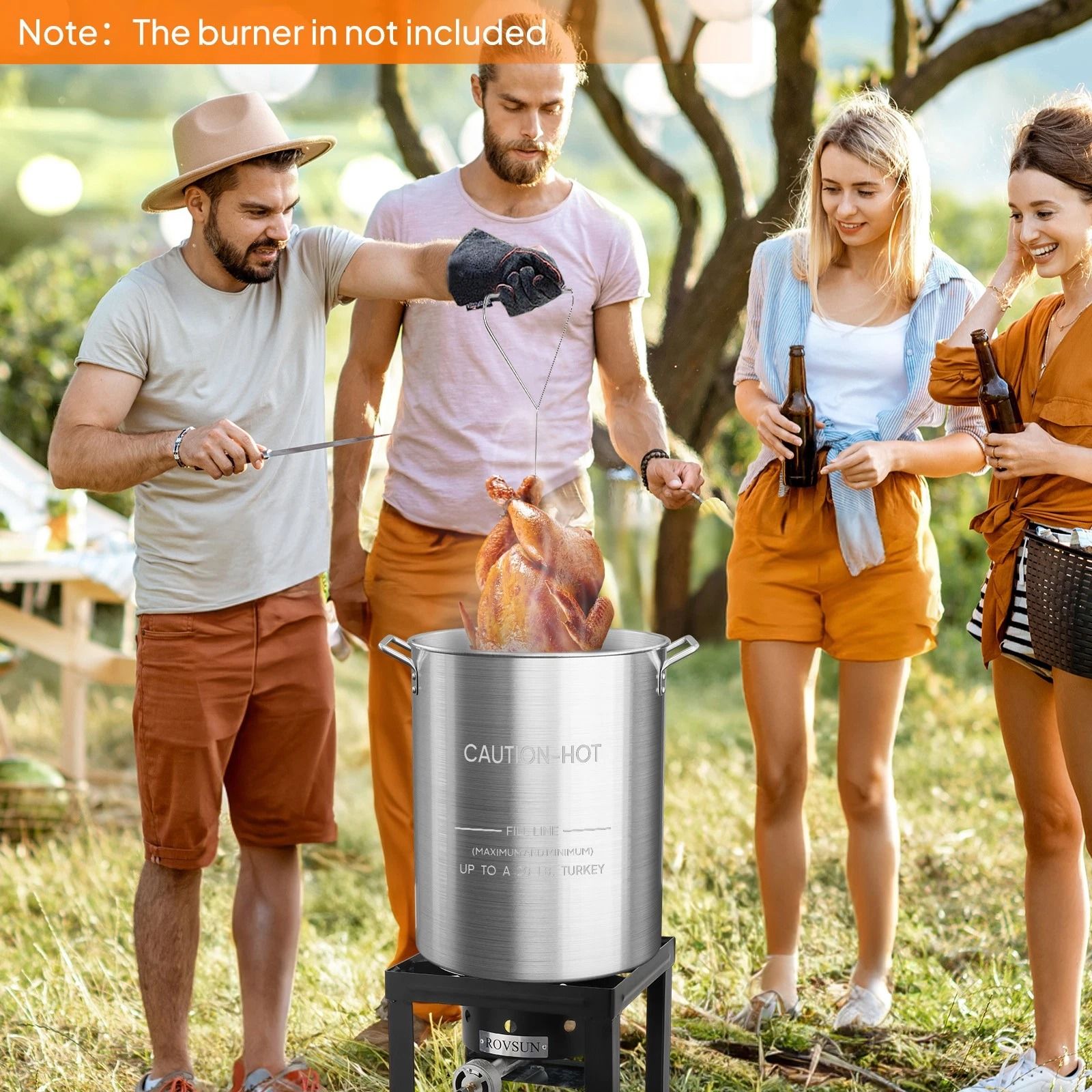 Aluminum Seafood Boil Pot with Strainer Basket and Lid – Ideal for Outdoor Cooking