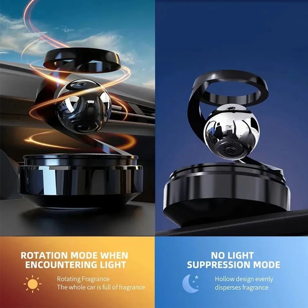 Interstellar Solar Rotating Car Air Freshener Diffuser – Luxury Dashboard Aromatherapy