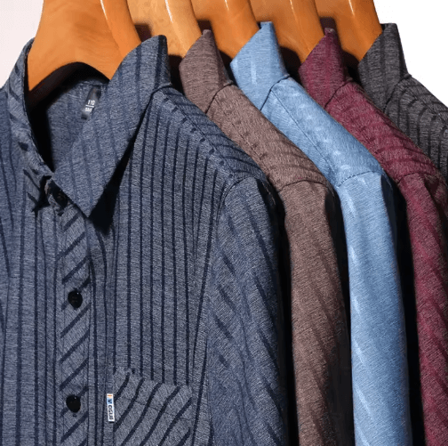 Mens Wrinkle-Free Printed Shirt – Short Sleeve Business Casual No Iron Top