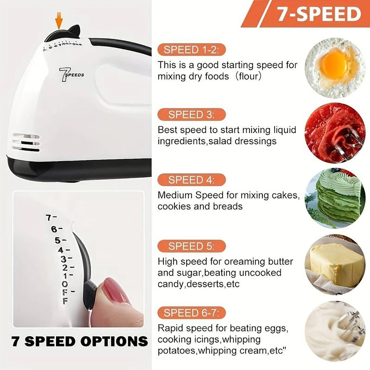 SaengQ Handheld Electric Egg Beater and Household Mixer