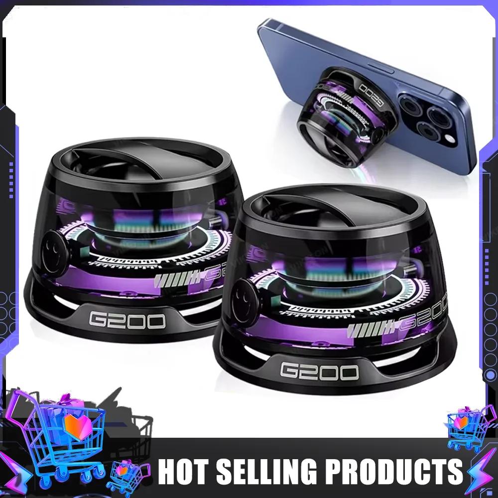 Mini Sound Box Hours Playback, RGB Lighting Magnetic Speaker, Portable Bluetooth Speaker, Phone Holder