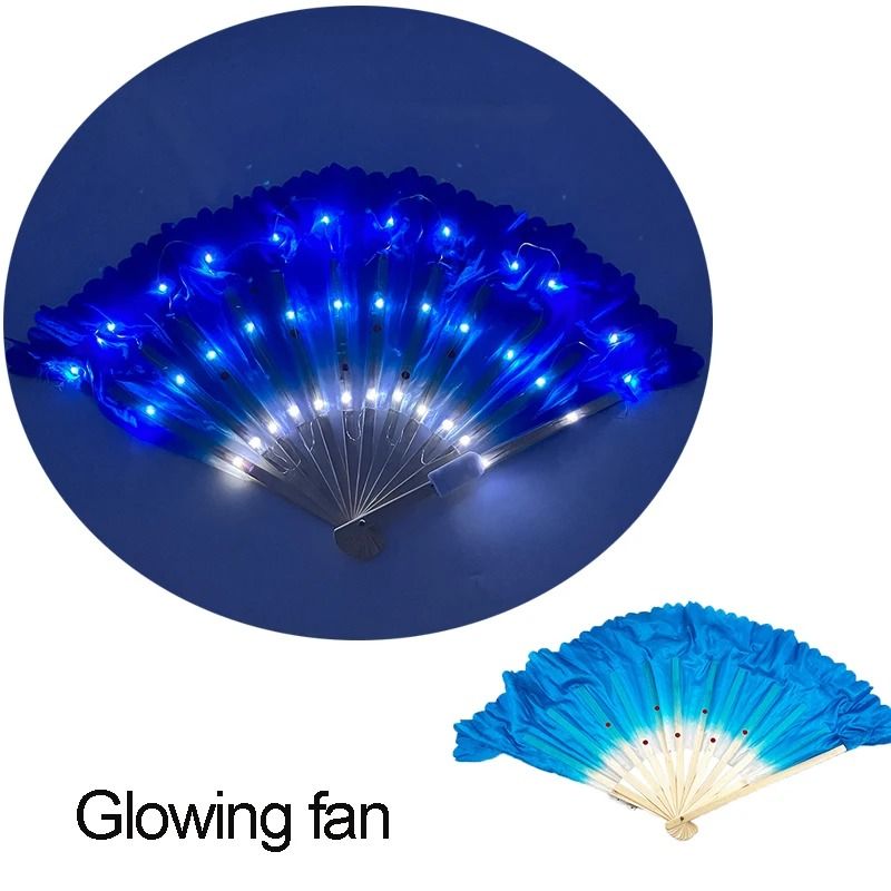LED Folding Fan Light Up Hand Fan Glowing Party Festival Fan