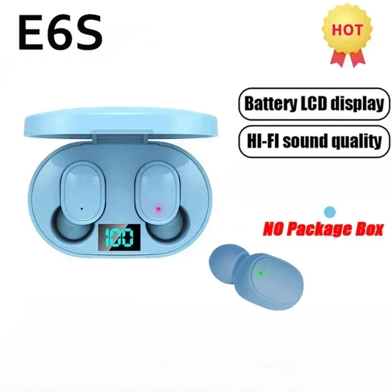 E6S Wireless Earbuds with LED Display Case and Mic