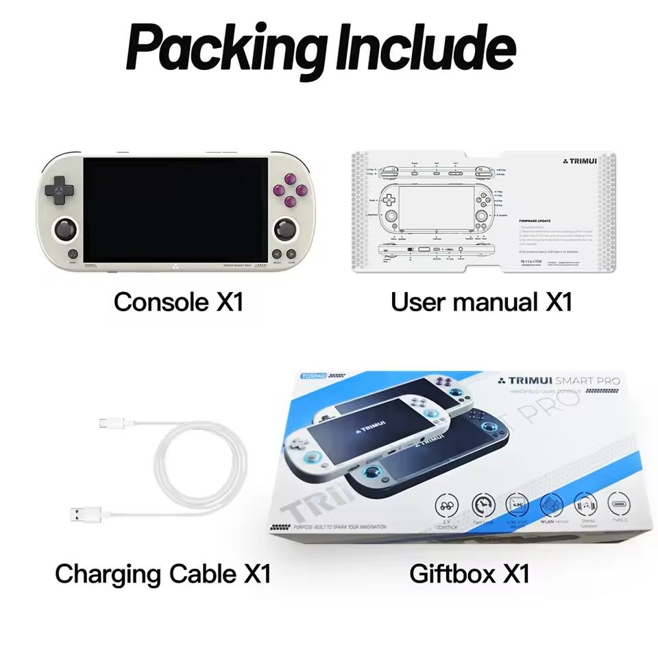 Retro Handheld Game Console with Joystick and RGB Lighting 5 Inch Screen Smart System
