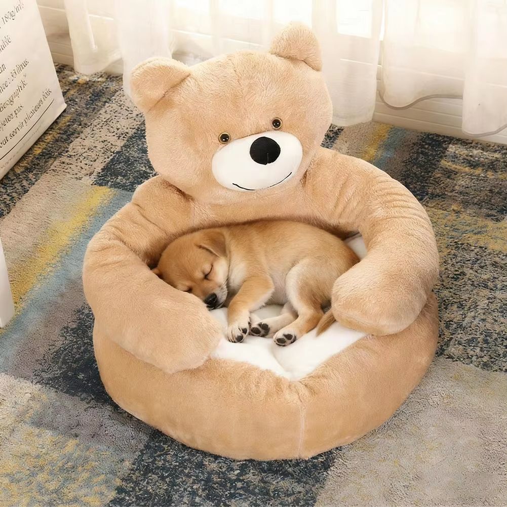 CozyBear Plush Pet Bed with Removable Washable Mat (Four Seasons Dog & Cat Sleeping Pad)