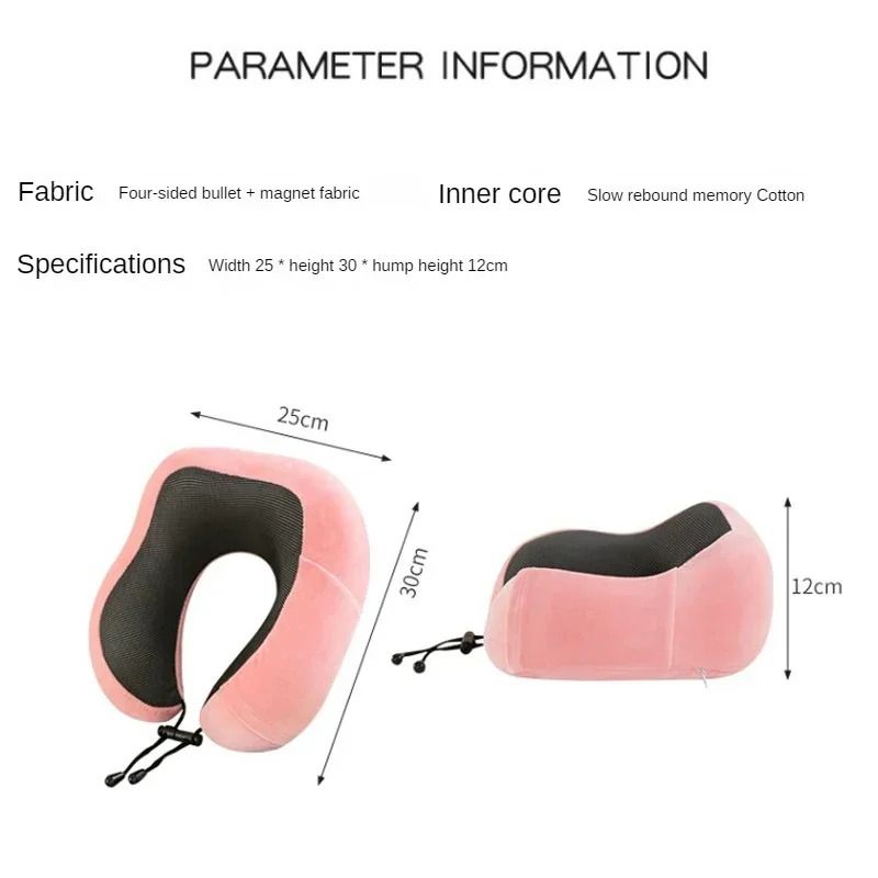 U Shaped Memory Foam Travel Pillow with Soft Massage Support for Neck and Shoulder Relief