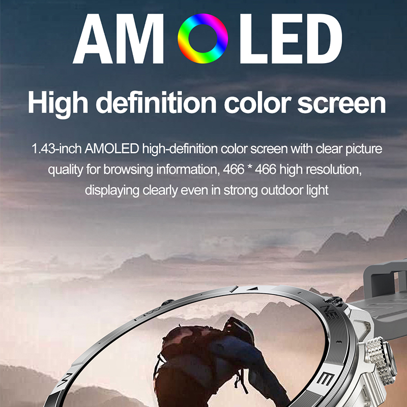 VG40 PRO Smartwatch Man Woman, AMOLED GPS Bluetooth Call, Heart Rate Monitor, Voice Assistant, Long Battery Life Fitness