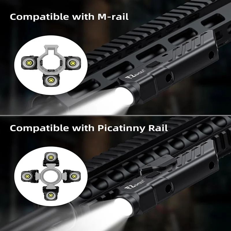 1700 Lumens Tactical LED Flashlight with Picatinny Rail Mount and Strobe Mode
