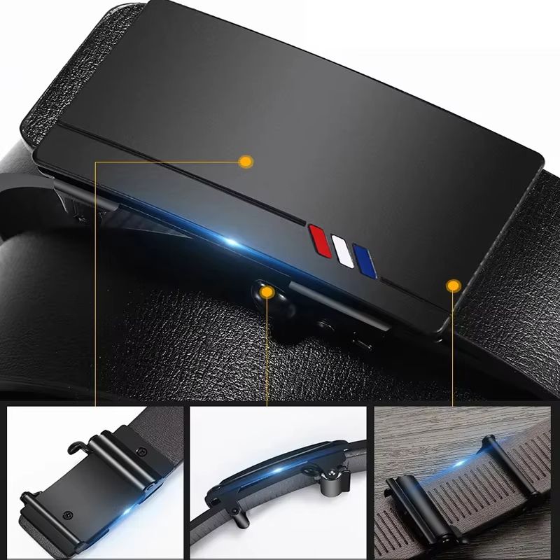 EliteLine Mens automatic buckle belt High Quality Toothless Business Casual Belt