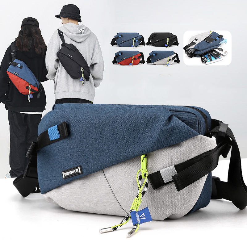 New Brand, High Quality Nylon, Outdoor Travel Crossbody Bag Men, Panelled Waist Pack, Casual Chest Pack, Waist Belt Bag