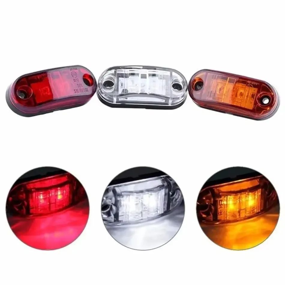Universal 12V/24V Waterproof LED Side Marker Tail Light for Trucks & Trailers