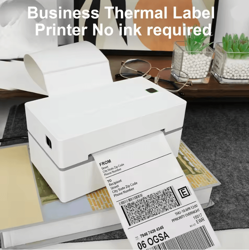Portable Thermal Label Printer 300DPI Wireless Bluetooth USB for Small Business