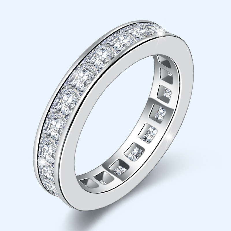 Real Natural Moissanite Ring for Women 925 Fine Jewelry 18K Gold with Box