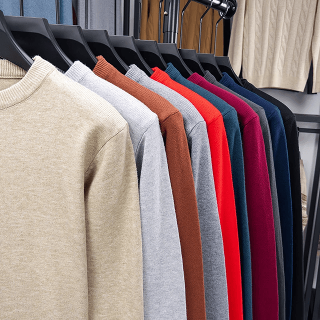 Modern Diamond Knit Crew Neck Sweater Mens Casual Pullover