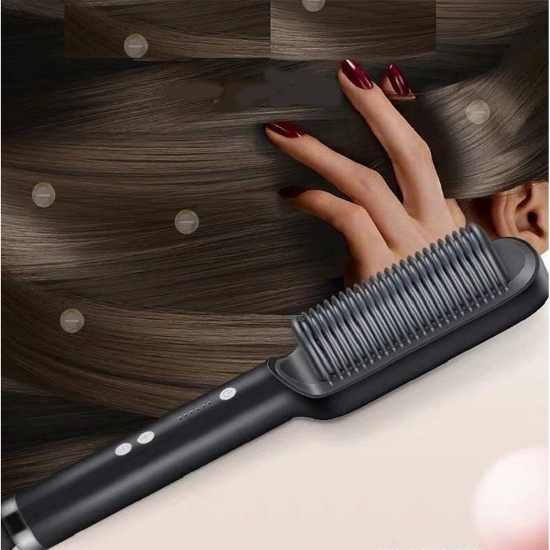 Electric Hair Straightener Brush, Professional Fast Heating Ceramic Hair Straightener