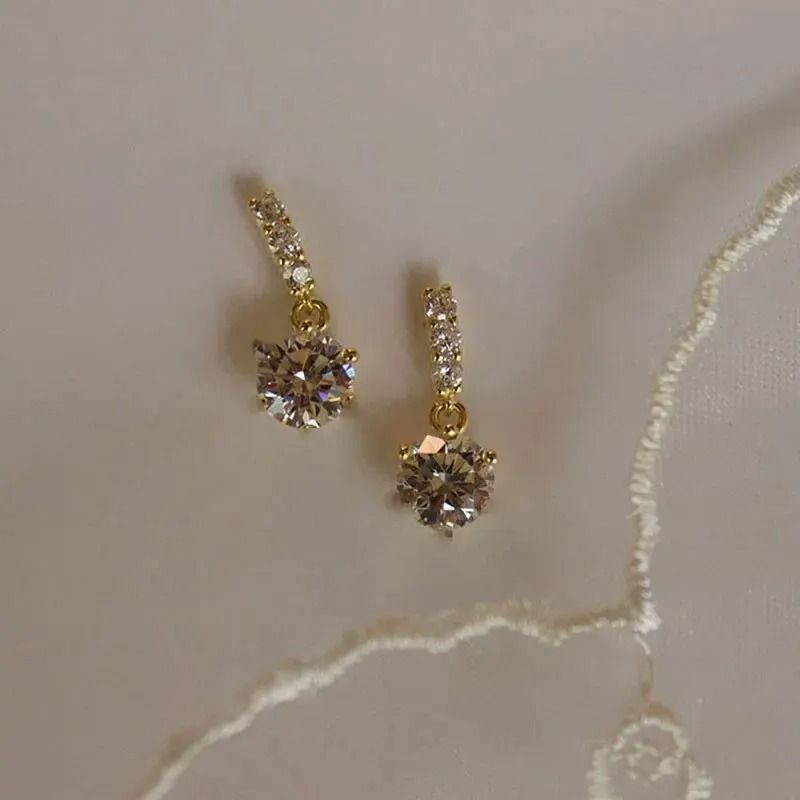 Classic Gold Tone Sparkling Stud Earrings