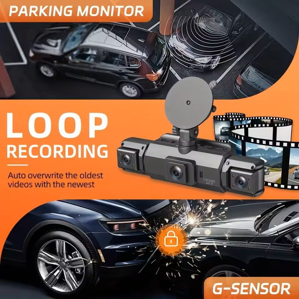 4CH GPS Dashcam Car Camera with WiFi and Night Vision