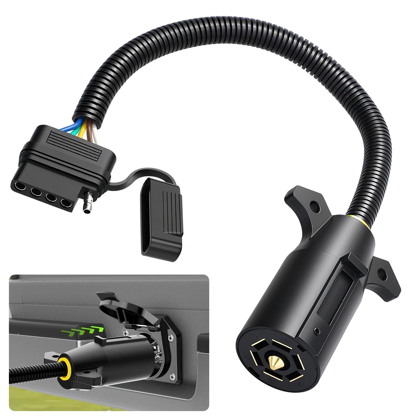 Trailer Adapter Wiring Plug for RV, Truck, and Trailer Light Conversion