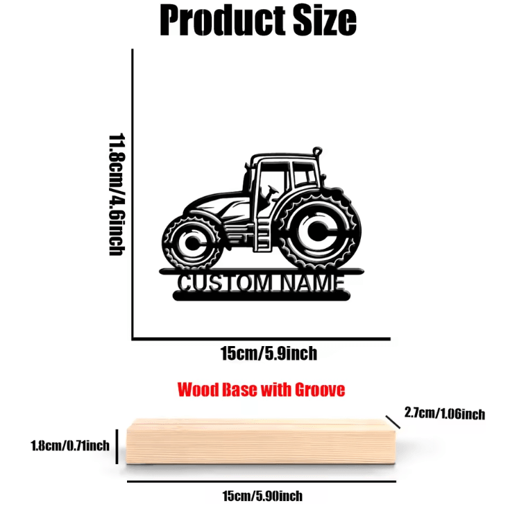 Personalized SUV Metal Art with Wooden Base – Custom Car Desk Decor for Modern Spaces