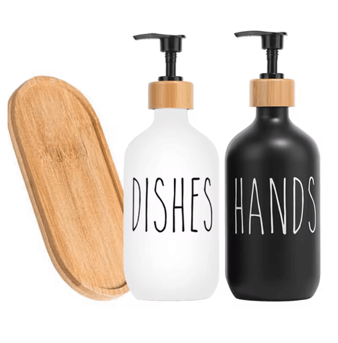 Black Kitchen Soap Dispenser Set