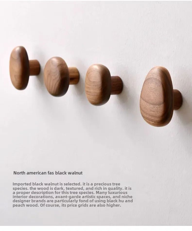 Scandinavian Wooden Wall Hook Pebble Style Coat Hanger