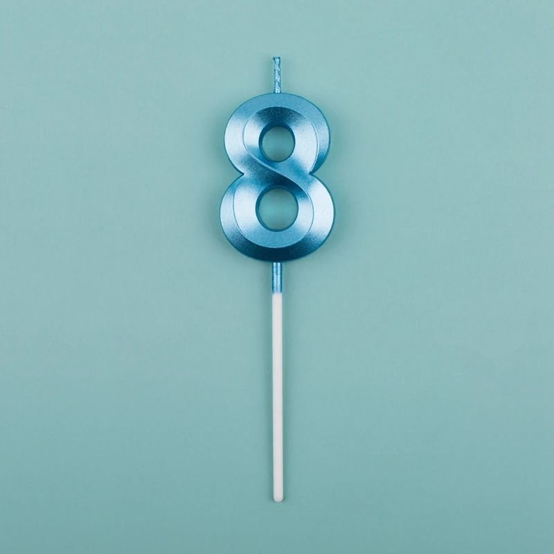 3D Metallic Digital Birthday Candle