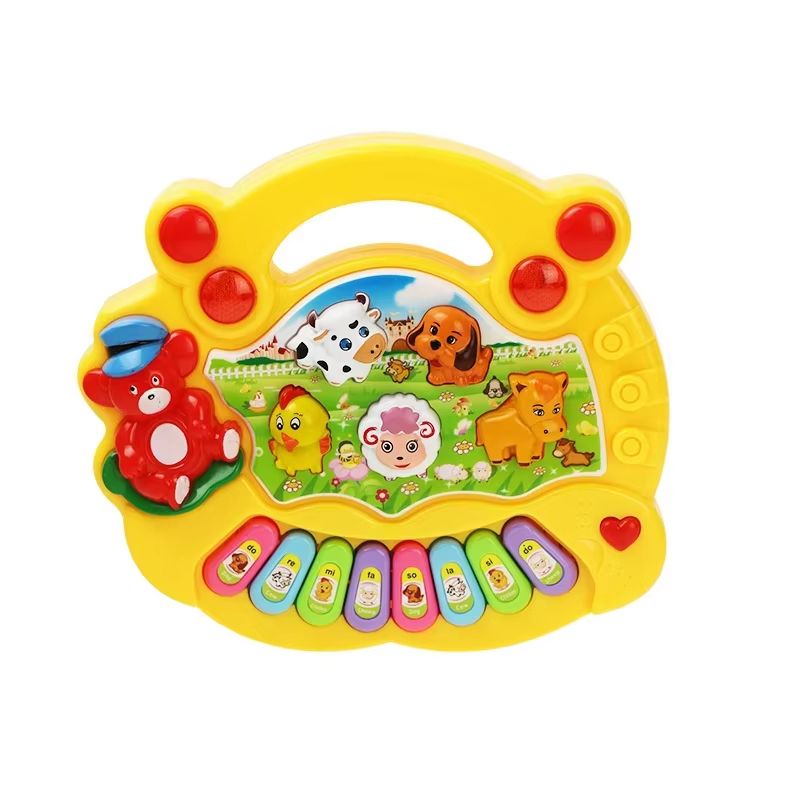 Kids Cartoon Piano Keyboard Game – Animal Sounds Flashing Lights Educational Instrument Toy
