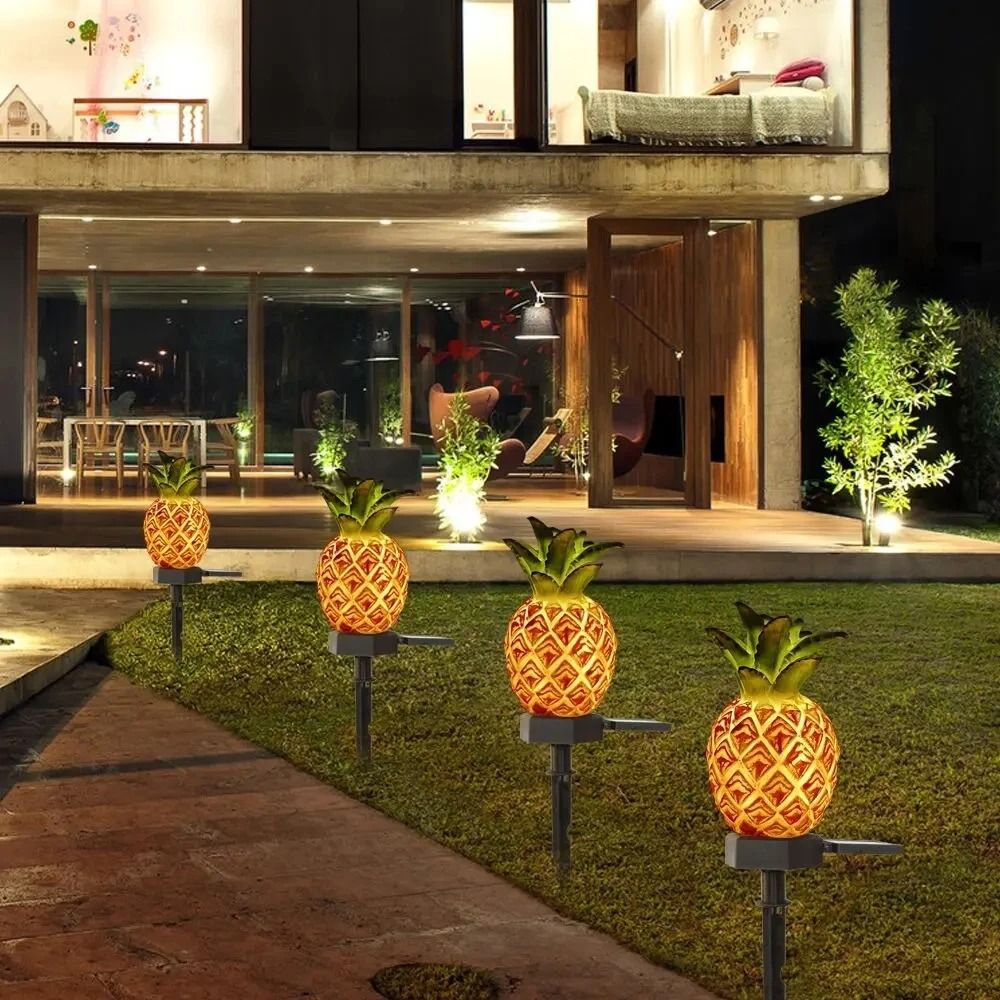 Solar Pineapple & Cactus Garden Lights | Waterproof Outdoor LED Simulation Landscape Stake Lamp