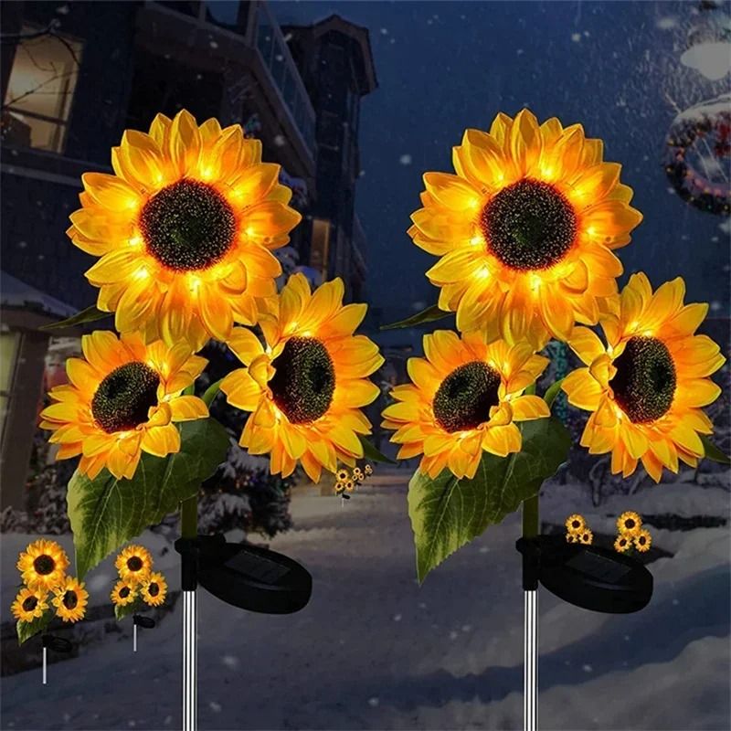 Solar Sunflower LED Garden Light Waterproof Decorative Flower Lamp