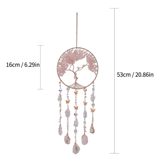 Natural Agate Dream Catcher Wall Hanging Crystal Moon Star Sun Boho Bedroom Decor
