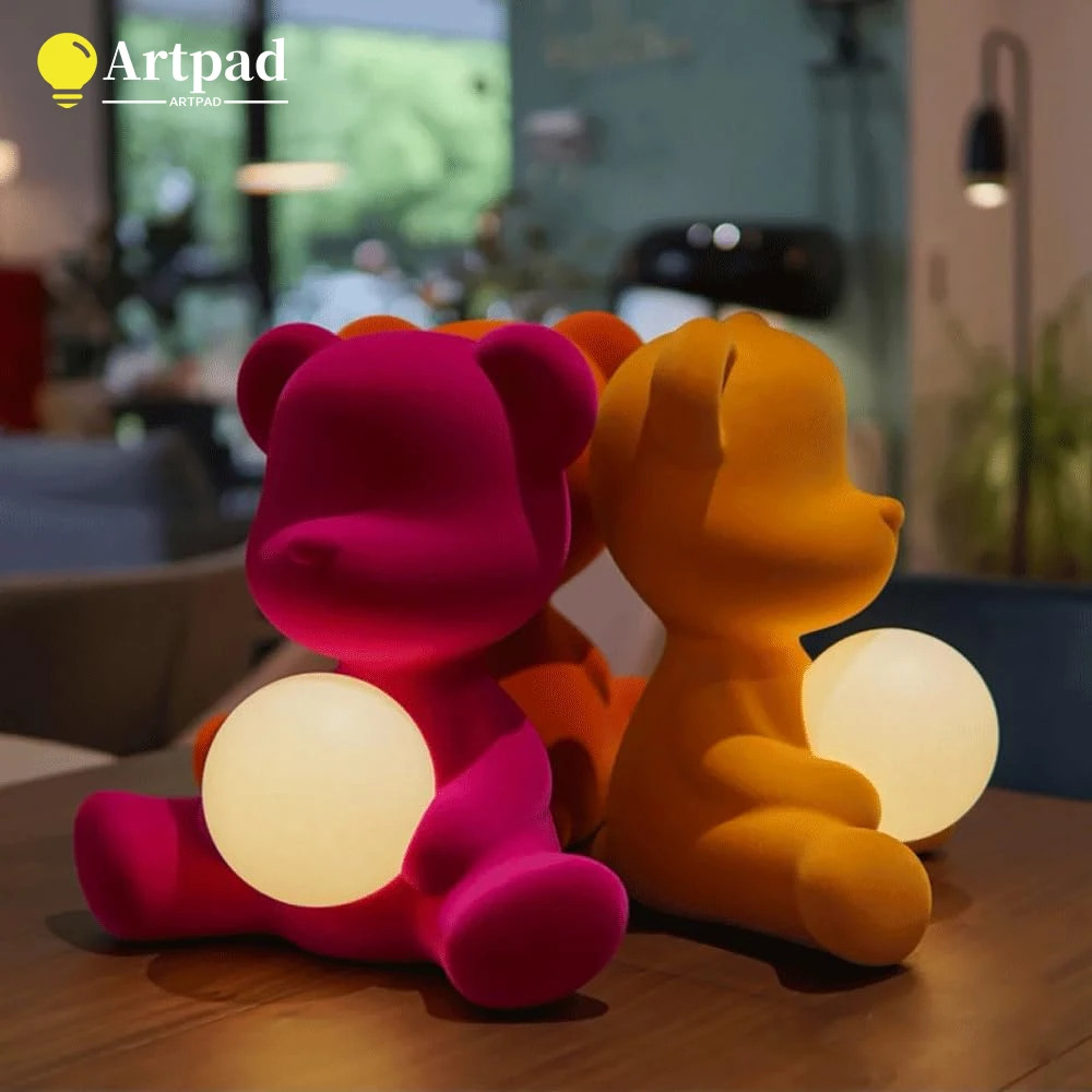 Teddy Bear Night Light Lamp with Eye Care Tech,Adorable Nordic Desk Lamp for Kids Bedroom,Nursery Decor &Bedside Reading