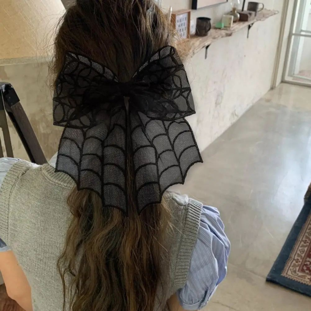 Halloween Spider Web Bow Hair Clips