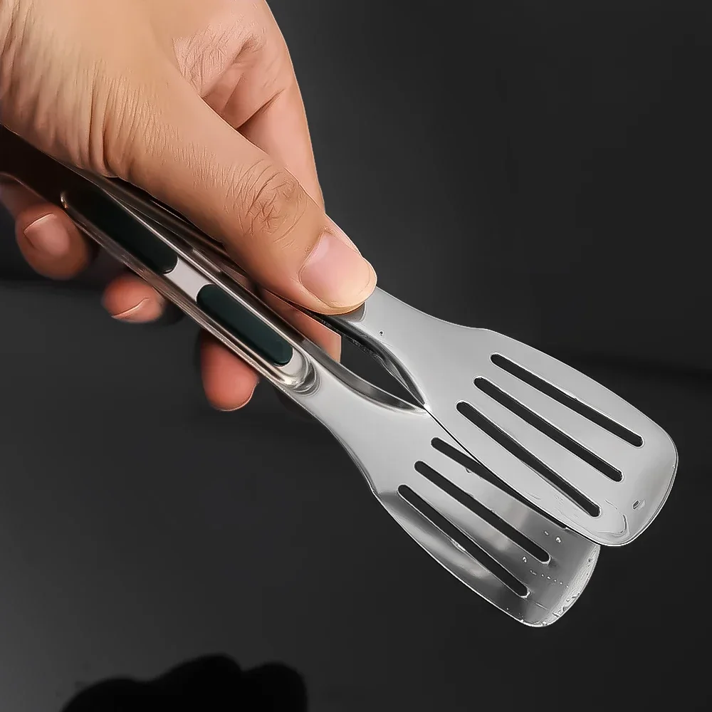 New Stainless Steel Food Tongs, BBQ Meat Salad Bread Clip, Barbecue Grill Buffet Clamp, Non-slip Tong Cooking Tools