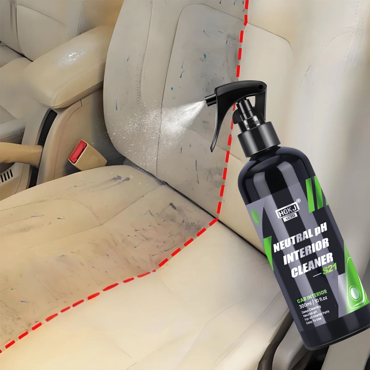 HGKJ S21 Waterless Car Interior Cleaner – Multi-Surface Dash, Leather & Fabric Cleaning Agent