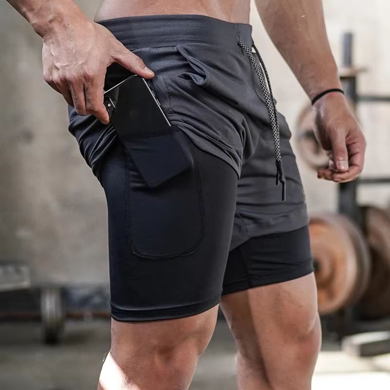 Men's Camo Quick-Dry 2-in-1 Running and Gym Shorts
