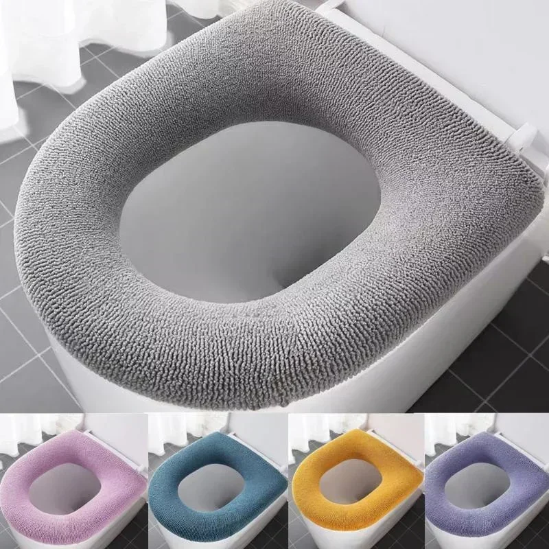 Winter Warm Toilet Seat Cover Soft, Washable O-Shape Pad for Bathroom Comfort