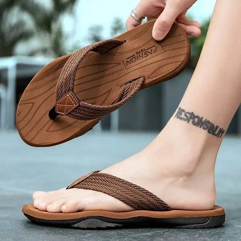 CoastStride Mens Flip Flops Anti Slip Summer Beach Sandals