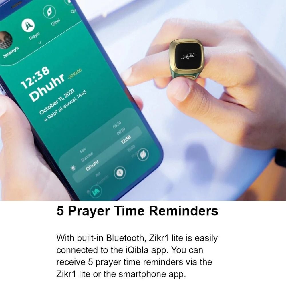 Smart Tasbih Digital Counter with Prayer Time Display and Vibration Reminder