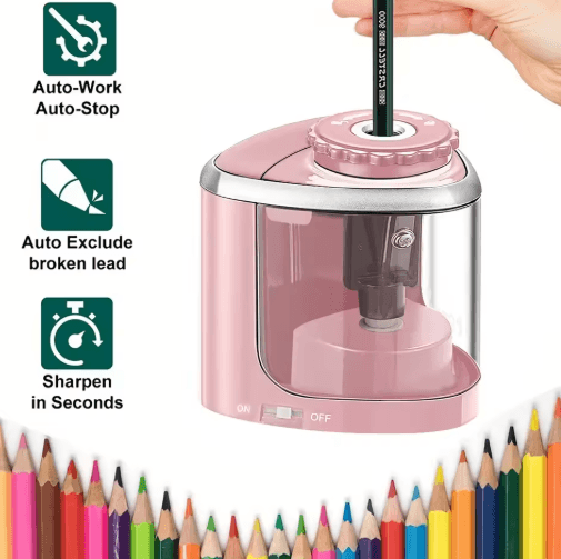 Electric Desktop Pencil Sharpener Automatic Sharpener for 6 to 8mm Pencils