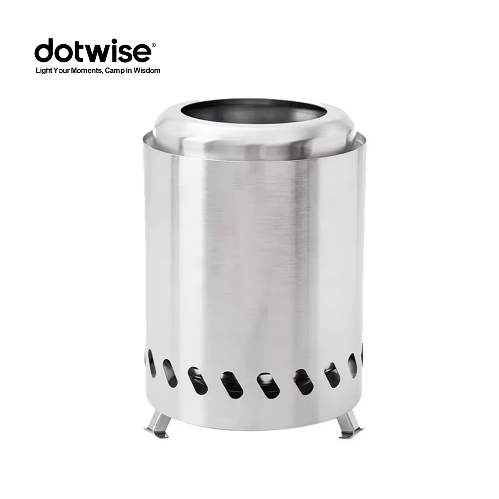 Portable Wood Burner Stove Stainless Steel, Smokeless Campfire Stove for Outdoor Camping & Hiking