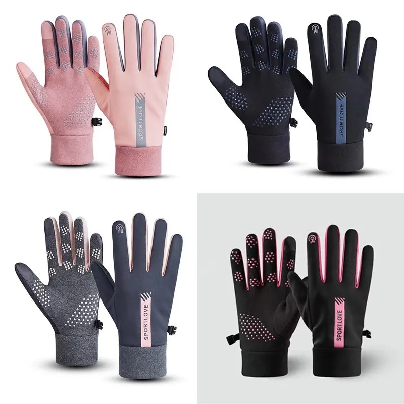 Winter Cycling Gloves for Women Waterproof Thermal Fleece Mittens for Outdoor Activities