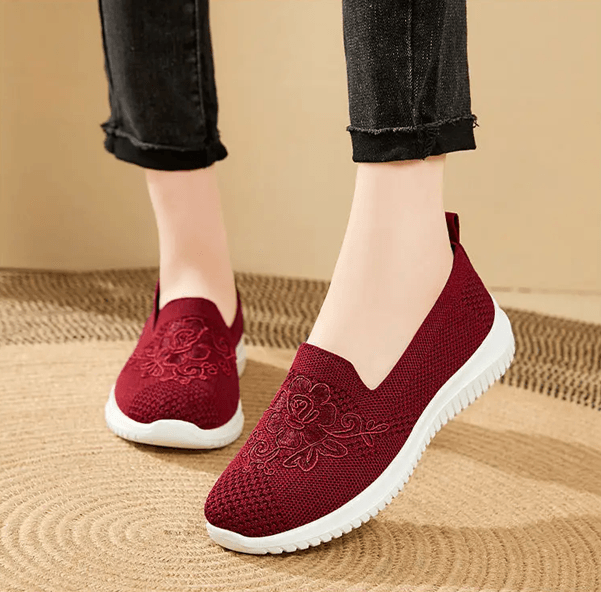 Womens Breathable Mesh Knit Sneakers Lightweight Non Slip Casual Shoes