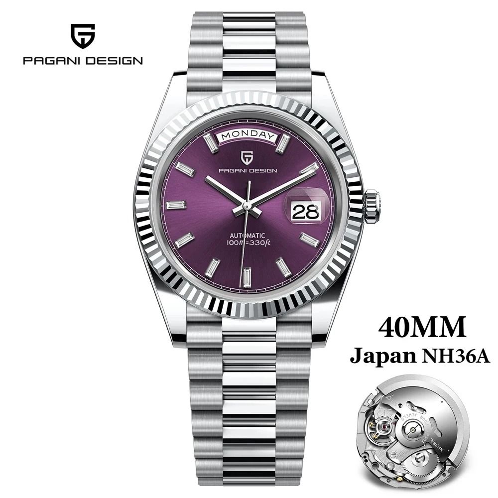 Automatic Day-Date Mechanical Watch – Luxury NH36A Movement Sapphire Timepiece