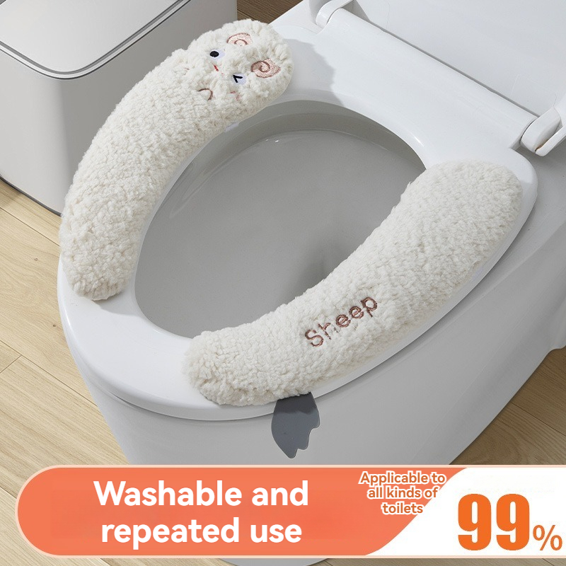 Pattern Winter Toilet Seat Cushion, Fashion Household Toilet Seat Cover, Seasonal Universal Toilet Cushion Adhesive